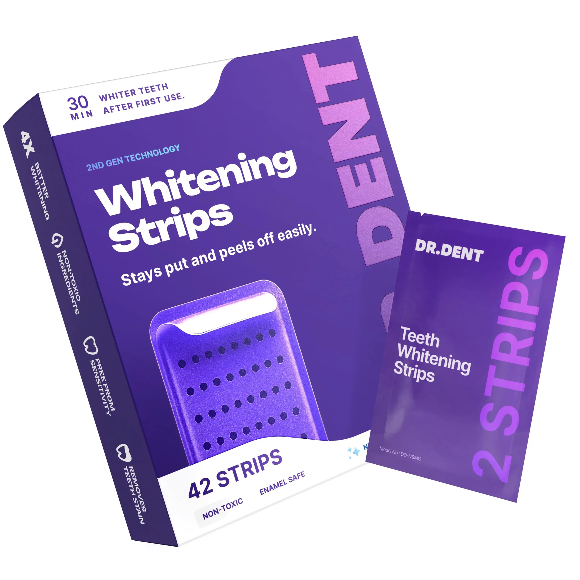Transform Your Smile with DR.DENT's Purple Duo: Mouthwash & Whitening Strips for a Radiant, Confident You!