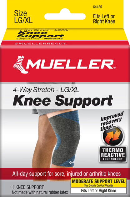 Ultimate Comfort and Support: Mueller 4-Way Stretch Premium Knee Support for Active Lifestyles - Large/Extra Large