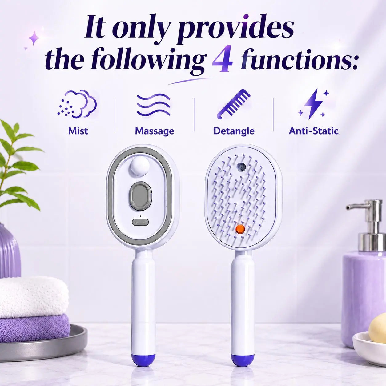 Revitalize Your Hair with the Electric Spray Air Cushion Massage Comb - Enjoy Self-Cleaning, Anti-Tangle, Anti-Static, and Aromatherapy Features!