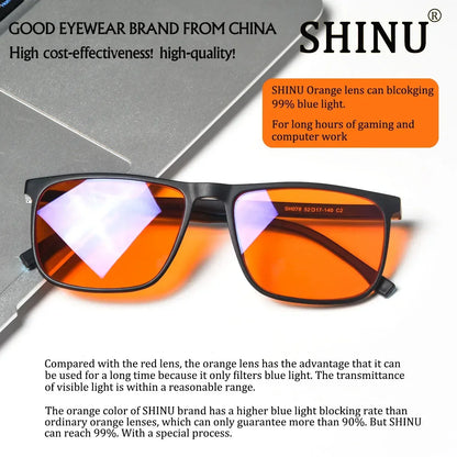 Brand Red Lenses Good Sleep Blue Light Blocking Glasses Men anti Green Light Eliminate Eye Strain Glasses Bluelight