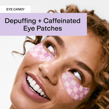 Revitalize Your Eyes with CLEARSTEM EYE CANDY: Depuffing & Hydrating Caffeinated Eye Patches - 7 Pairs of Non-Slip Bliss for All Skin Types