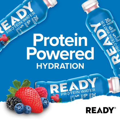 Introducing the Limited Edition Ready Protein Water - Mixed Berry Flavor, 12 Pack with 20g of Protein!