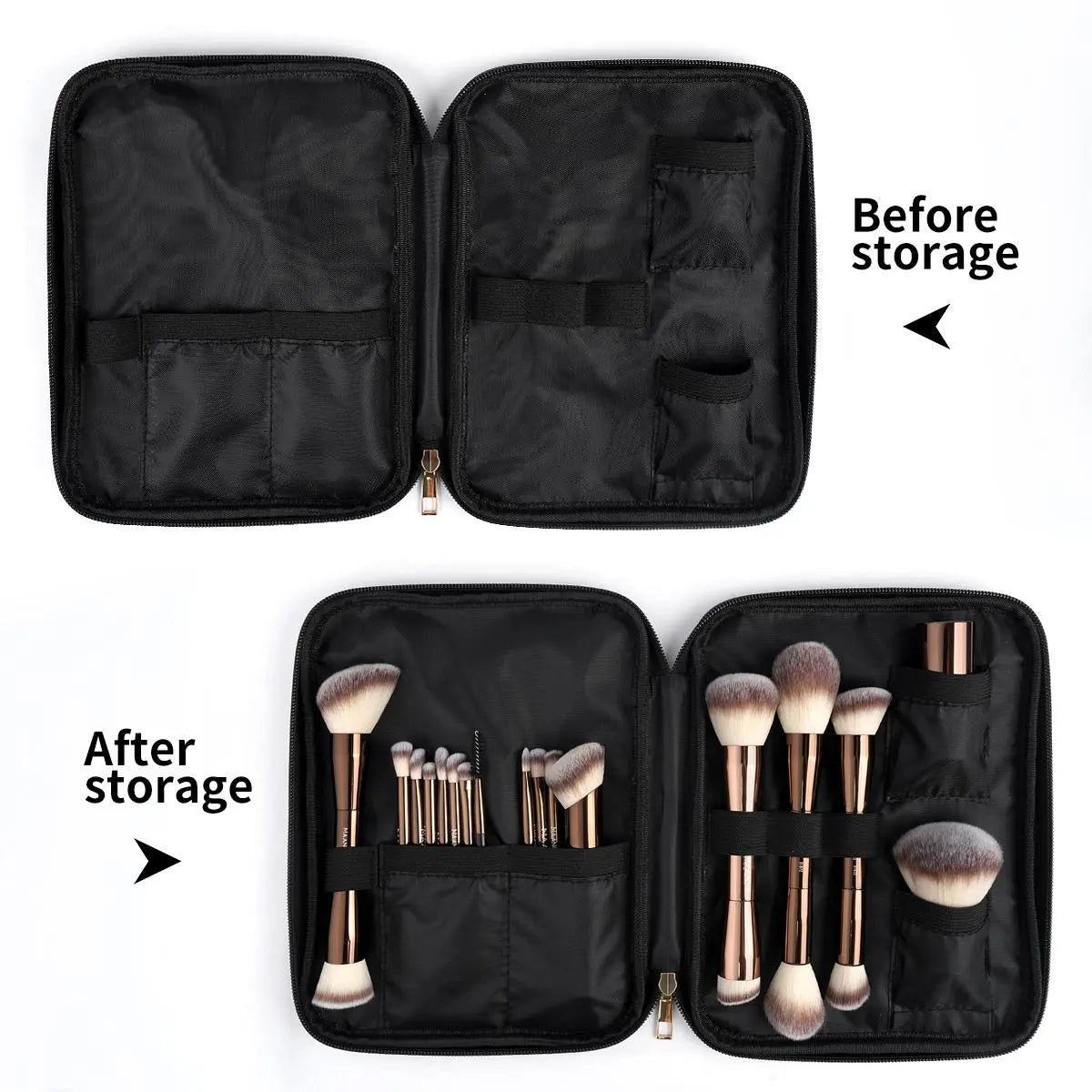 Ultimate 20-Piece Makeup Brush Set with Stylish Storage Bag - Professional Quality Aluminum Brushes for Women & Girls