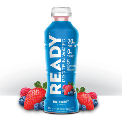 Introducing the Limited Edition Ready Protein Water - Mixed Berry Flavor, 12 Pack with 20g of Protein!