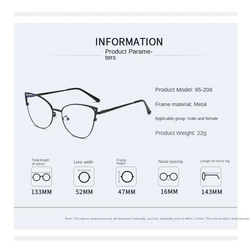 Elevate Your Style with Our Retro Cat Eye Anti-Blue Light Glasses for Women and Men - Fashionable Oversized Eyewear for Reading and Screen Time