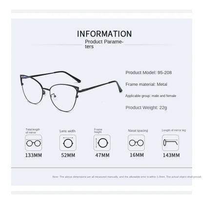 Elevate Your Style with Our Retro Cat Eye Anti-Blue Light Glasses for Women and Men - Fashionable Oversized Eyewear for Reading and Screen Time