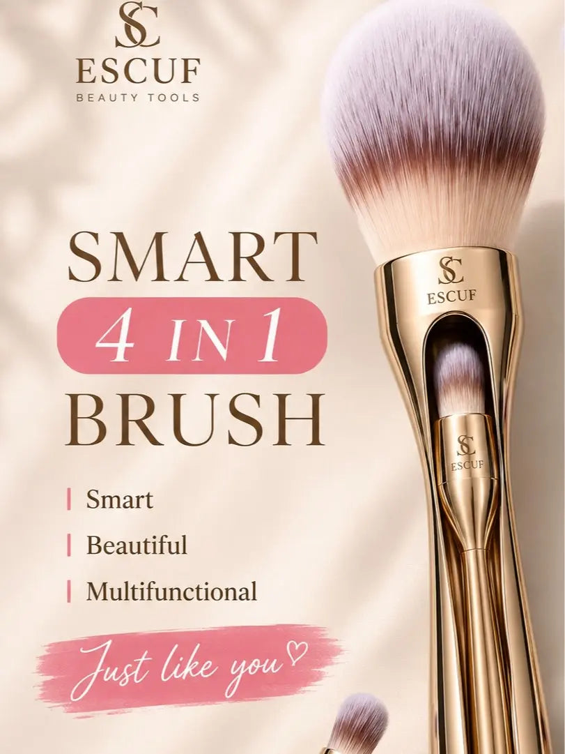 Revolutionary 4-in-1 Make-Up Brush for Effortless Beauty On-the-Go