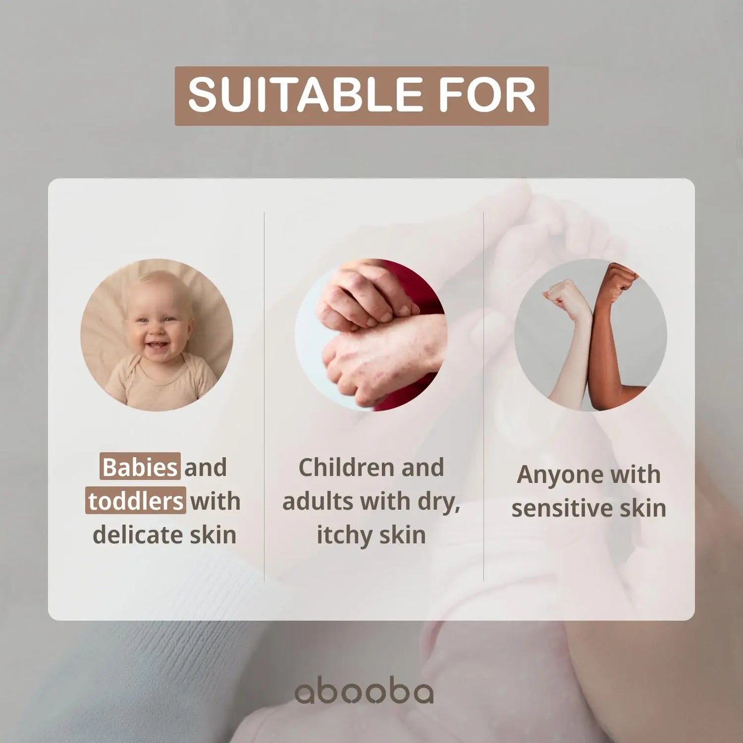 Abooba Soothal Baby Moisturizing Cream - Fragrance-Free Eczema Relief with Ceramide & Cica for Sensitive Skin - 24-Hour Hydration for Kids - 6.09 Fl Oz (180 ml)