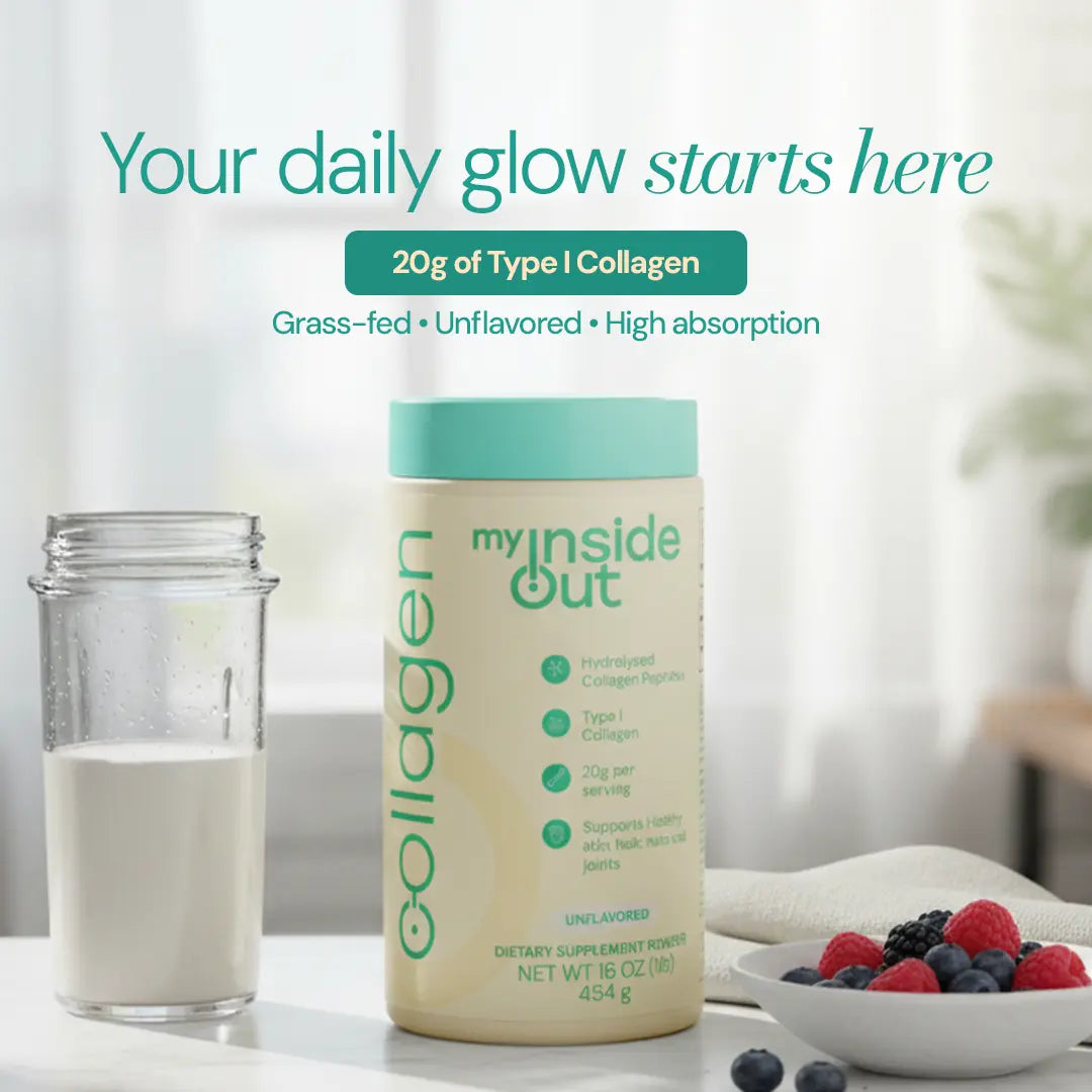 Elevate Your Wellness with Myinsideout Collagen Peptides Powder – Unflavored, Grass-Fed, and Packed with 20G Protein per Serving!