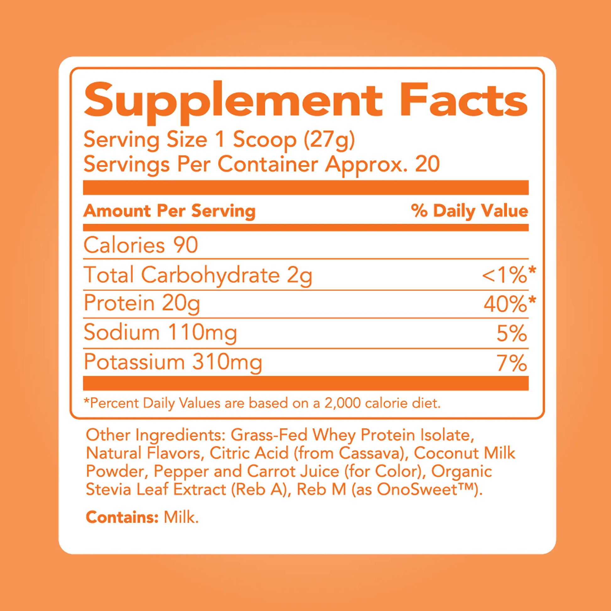 Indulge in Orange Dream Clear Protein Powder - 20 Servings of Creamy, Grass-Fed Goodness