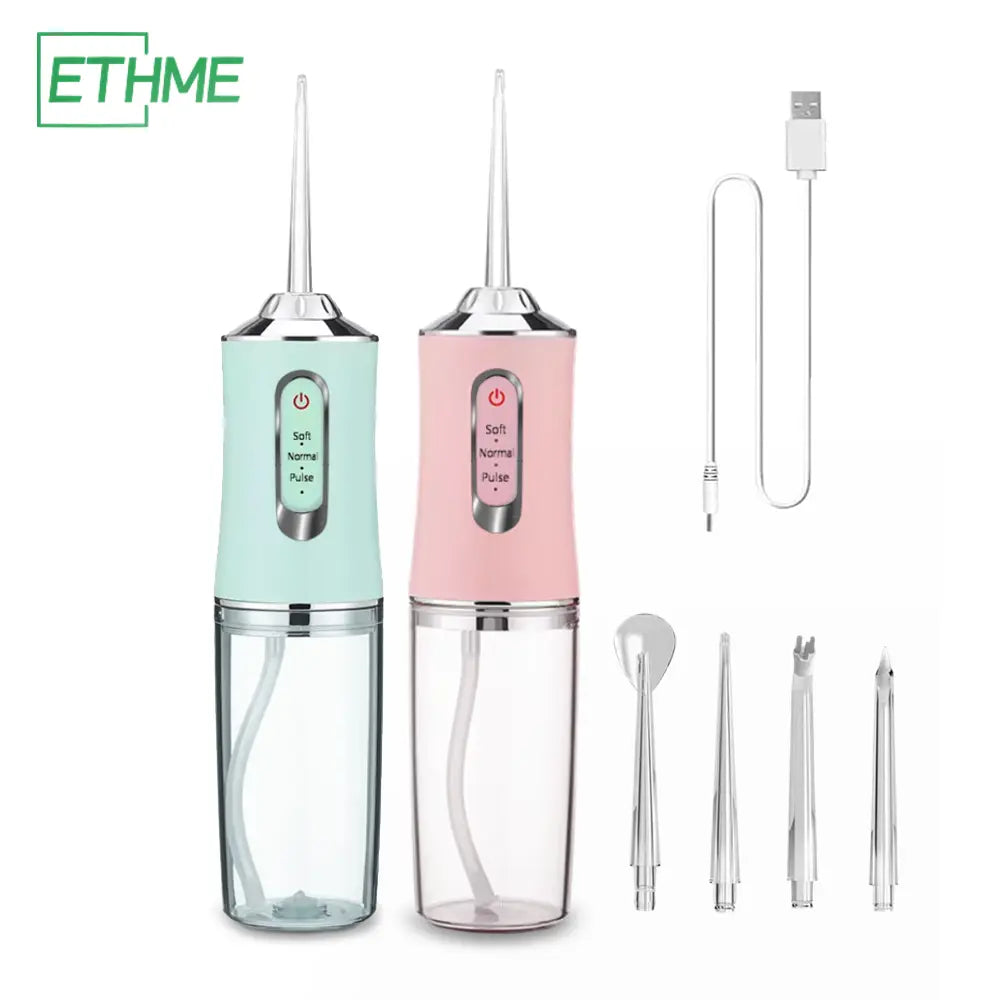 Revolutionize Your Oral Care with the Travel Dental 4-in-1 Rechargeable Water Flosser in Burst Pink - Cordless Convenience for Healthy Teeth!