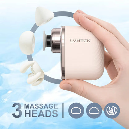 Lyntek Compact Mini Massage Gun - Lightweight Vibratory Selfcare Massager, Precision Brushless Cordless Battery-Operated Device, 5 Speed Settings, 3 Replaceable Heads for Home, Gym Portable Pain Relief