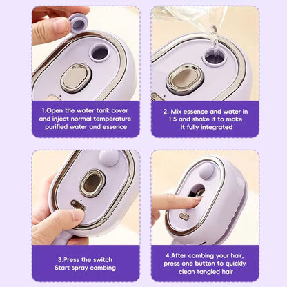 Revitalize Your Hair with the 3-in-1 Electric Spray Air Cushion Massage Comb – Perfect for Detangling, Moisturizing, and Styling!