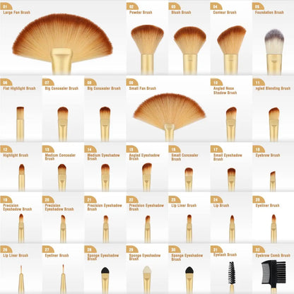 Elevate Your Beauty Routine with the 32-Piece Professional Makeup Brush Set - Perfect for Flawless Application and On-the-Go Glam!