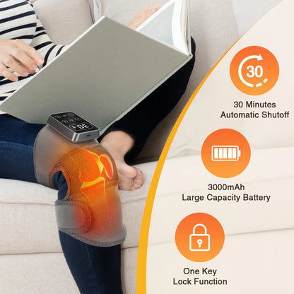 Eletric Heating Knee Massage 5 Levels Cordless Thermal Knee Shoulder Massager Joint Braceknee Pad Muscle Relaxation