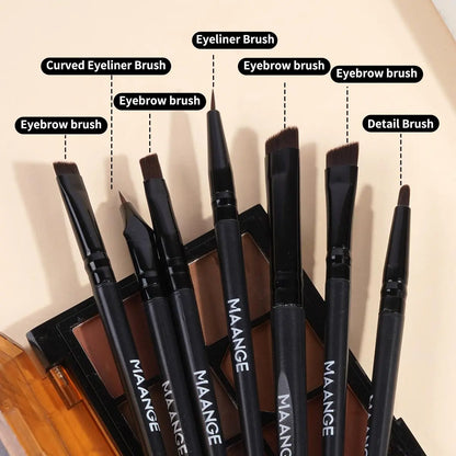 Elevate Your Eye Makeup Game with the MAANGE 7-Piece Professional Brush Set - Perfect for Eyebrows, Eyeliner, and Eyeshadow