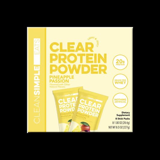 Refreshing Pineapple Passion Clear Protein Powder - 20g of Grass-Fed Whey in Every Stick Pack!