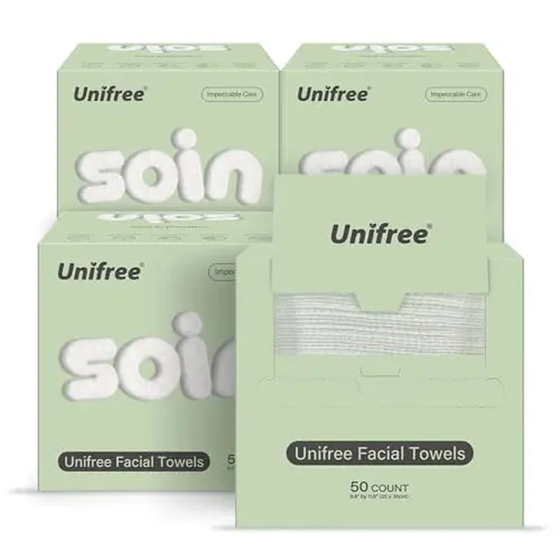 Unifree Promax Facial Towels - Luxuriously Thick & Versatile 200 Count Value Pack for All Skin Types
