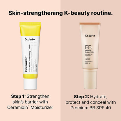 Premium BB Korean Tinted Moisturizer with SPF 40 and Niacinamide | Bb Cream |Skin Tint | Korean Makeup, 1.35 Fl Oz
