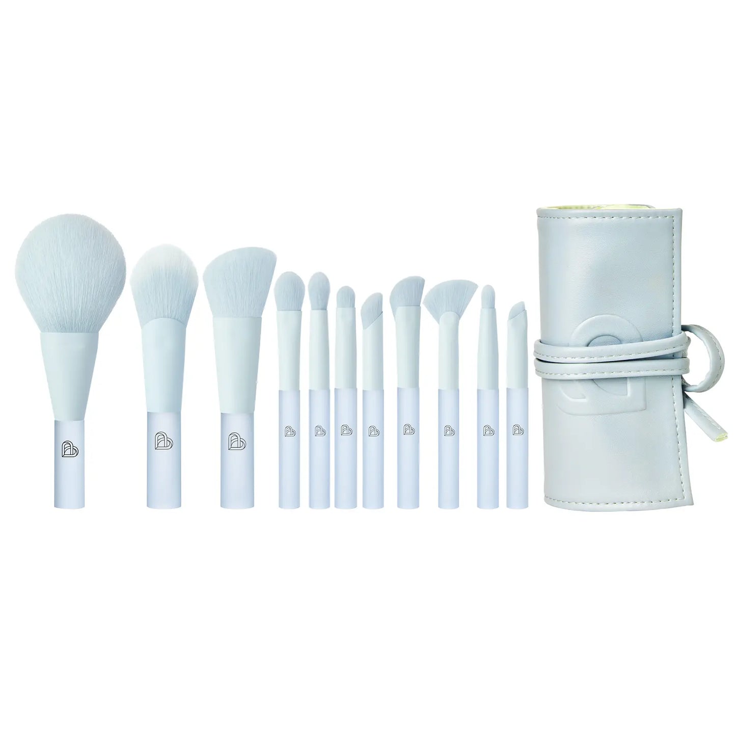 Elevate Your Beauty Routine with the Blueberry Frost 11-Piece Mini Makeup Brush Set & Chic Brush Bag
