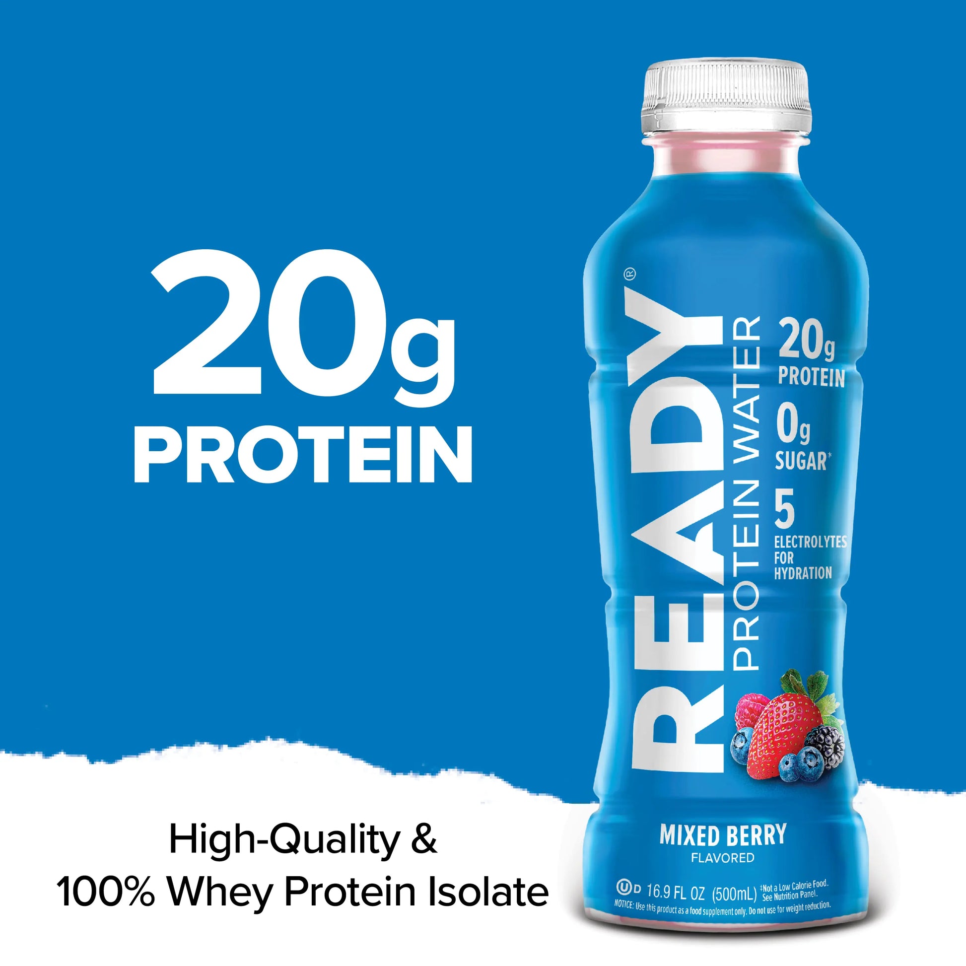 Introducing the Limited Edition Ready Protein Water - Mixed Berry Flavor, 12 Pack with 20g of Protein!