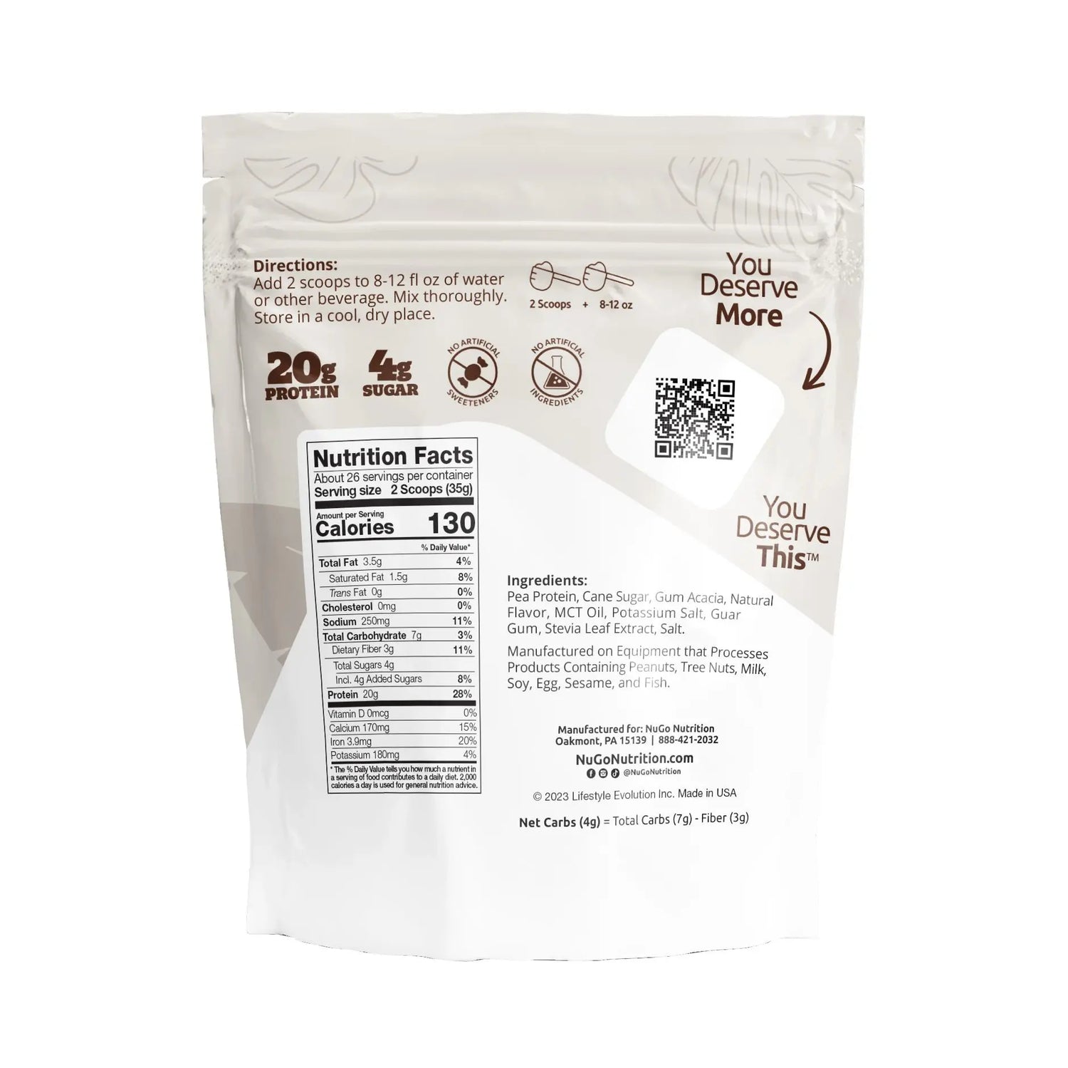 Indulge in Nutritious Goodness with Vanilla NuGo Plant Protein Powder - 20G Protein Per Serving!
