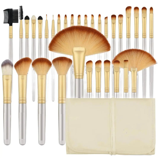 Elevate Your Beauty Routine with the 32-Piece Professional Makeup Brush Set - Perfect for Flawless Application and On-the-Go Glam!
