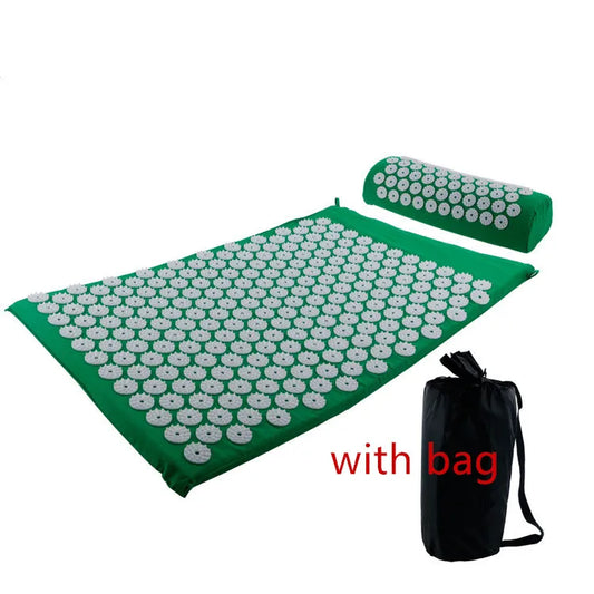 Revitalize Your Body with the Ultimate Acupressure Yoga Mat Set - Relieve Stress and Back Pain with Our Spike Fitness Cushion and Pillow!