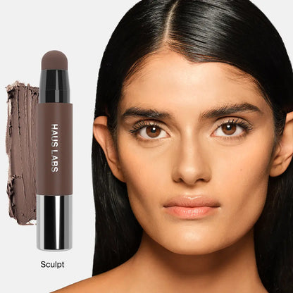 SHAPING DUO (SHAPING BALM + SCULPTING BRUSH) - Contour Stick & Sculpting Brush Set with 9 Shadow-Inducing Tones for Precision and Versatility