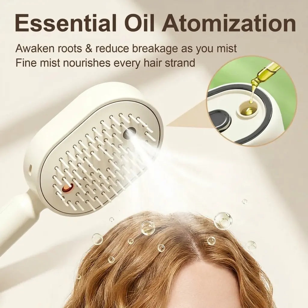 Revitalize Your Hair with the Electric Spray Air Cushion Massage Comb - Enjoy Self-Cleaning, Anti-Tangle, Anti-Static, and Aromatherapy Features!