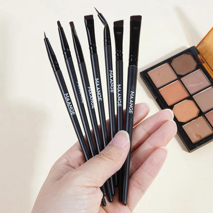 Elevate Your Eye Makeup Game with the MAANGE 7-Piece Professional Brush Set - Perfect for Eyebrows, Eyeliner, and Eyeshadow